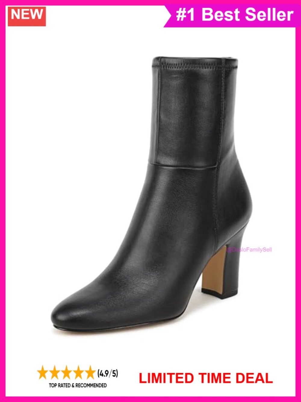 Franco Sarto Flexa Jael Zip Short Boots, Block Heel Ankle Bootie